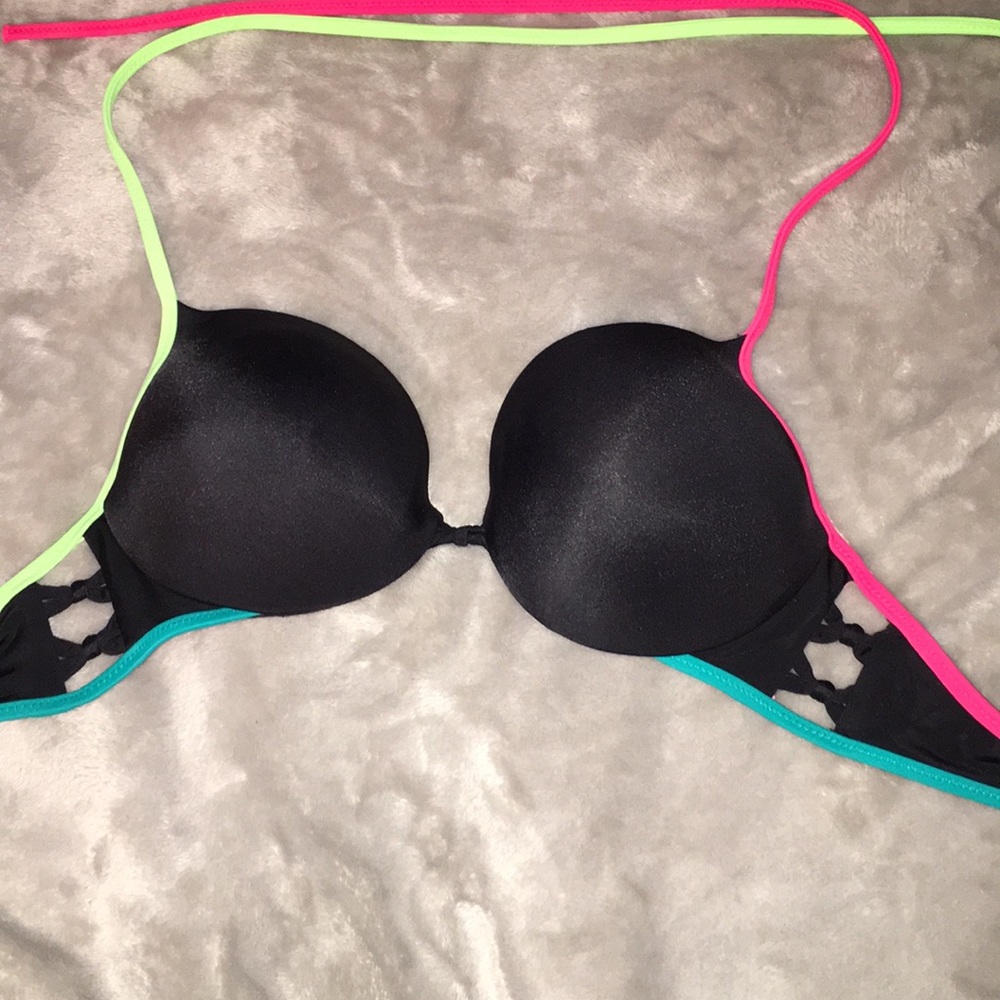 PINK multicolored bikini top